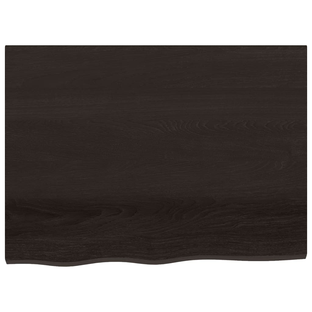 vidaXL Bathroom Countertop Dark Brown 80x60x(2-4) cm Treated Solid Wood