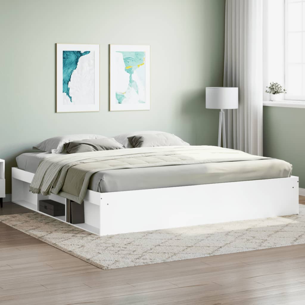 vidaXL Bed Frame without Mattress White 200x200 cm