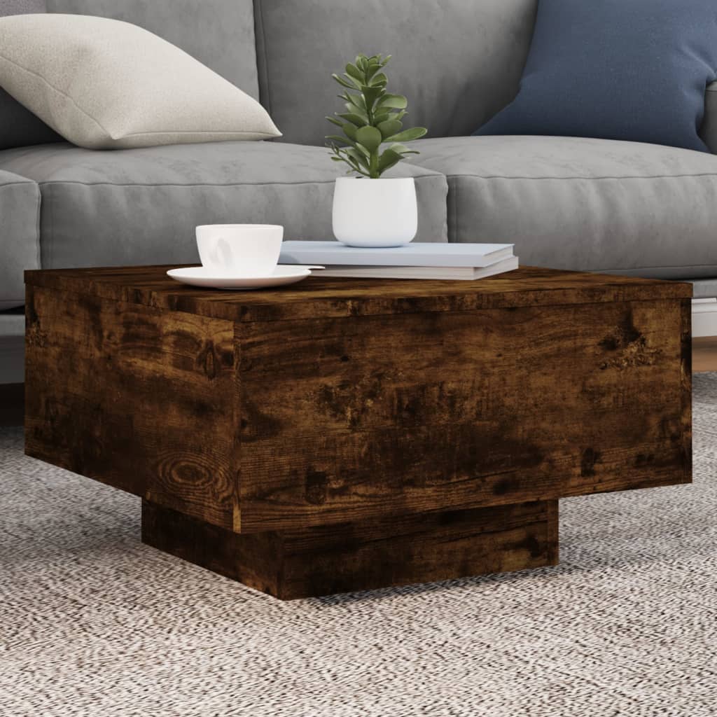 vidaXL Coffee Table Smoked Oak 55x55x31 cm Engineered Wood