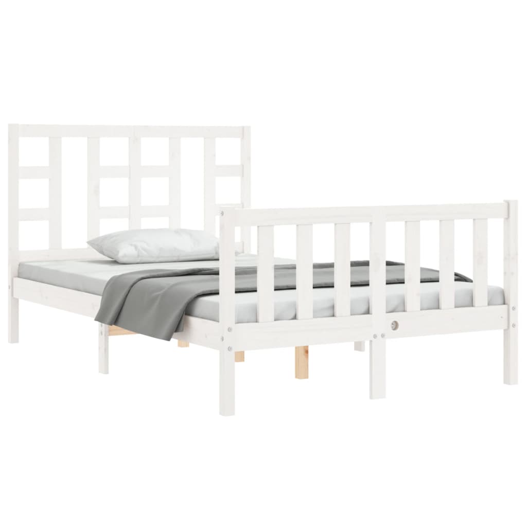 vidaXL Bed Frame without Mattress White 120x200 cm Solid Wood Pine