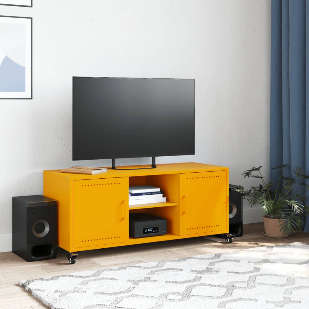 vidaXL TV Cabinet Mustard Yellow 100.5x39x43.5 cm Steel