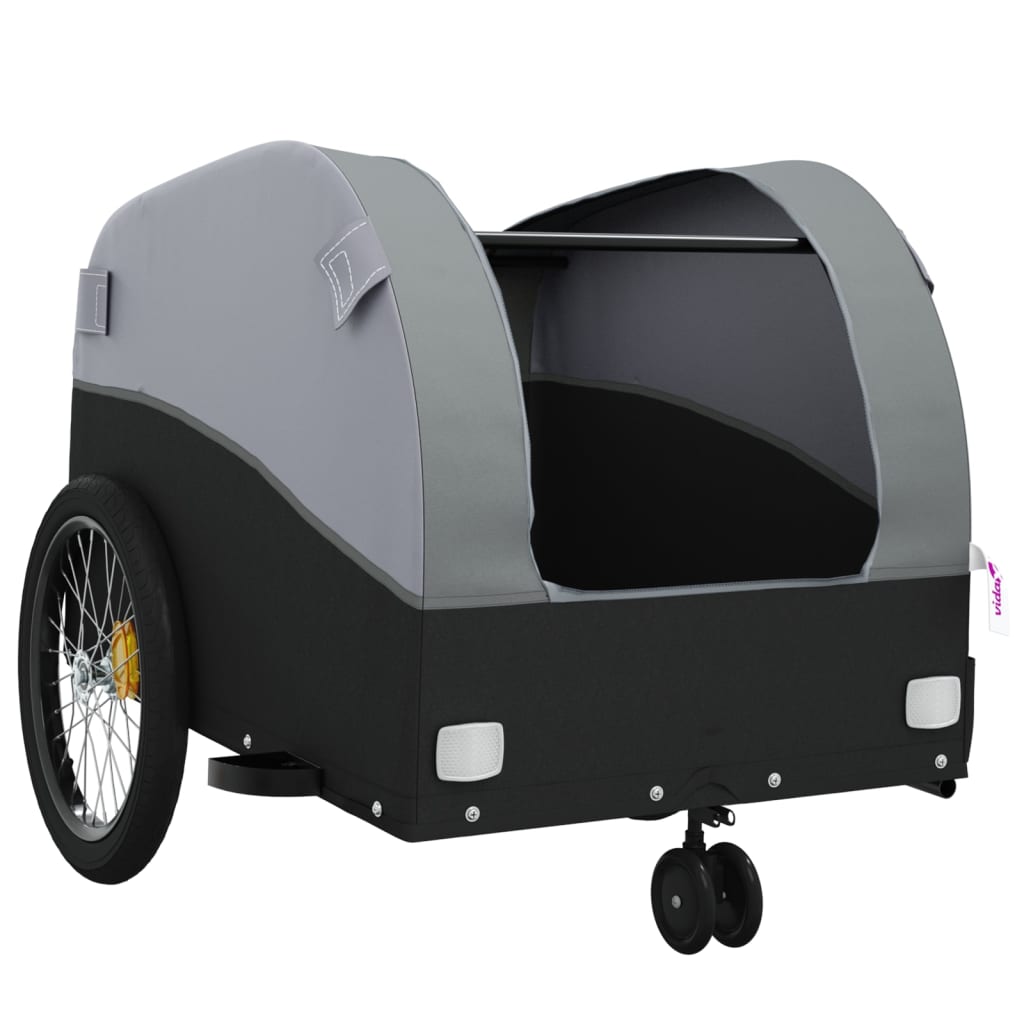 vidaXL Bike Trailer Black and Grey 30 kg Iron