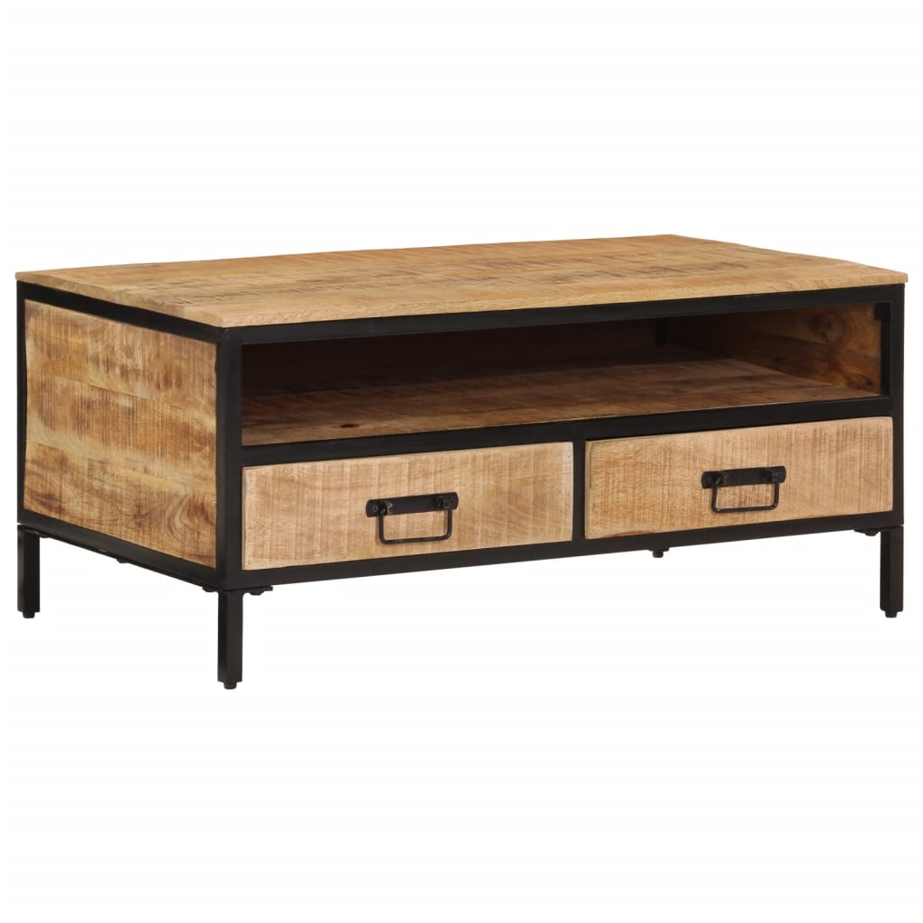 vidaXL Coffee Table 90x50x30 cm Solid Rough Wood Mango