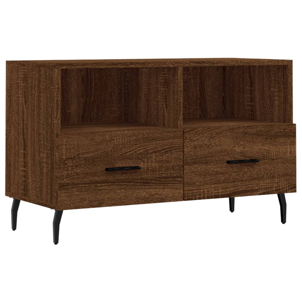 vidaXL TV Cabinet Brown Oak 80x36x50 cm Engineered Wood