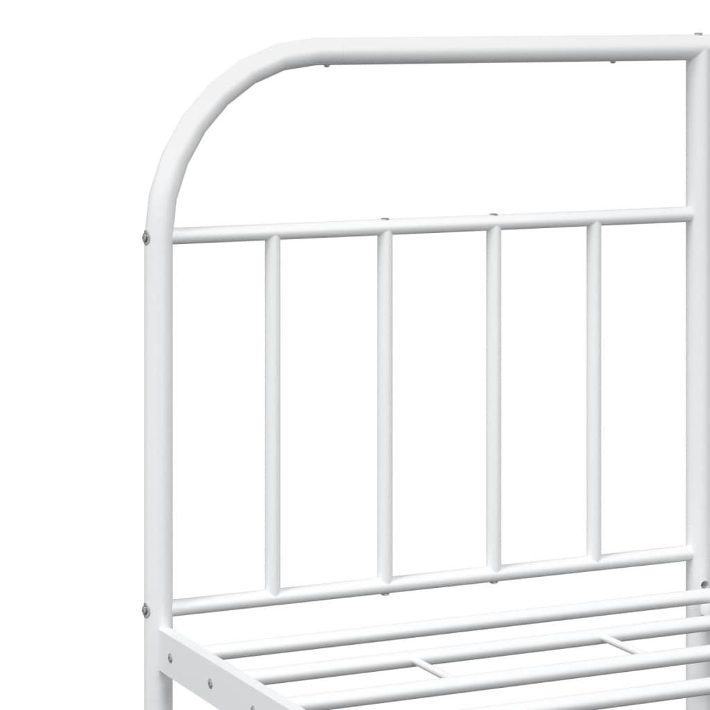 vidaXL Metal Bed Frame without Mattress with Footboard White 135x190 cm Double