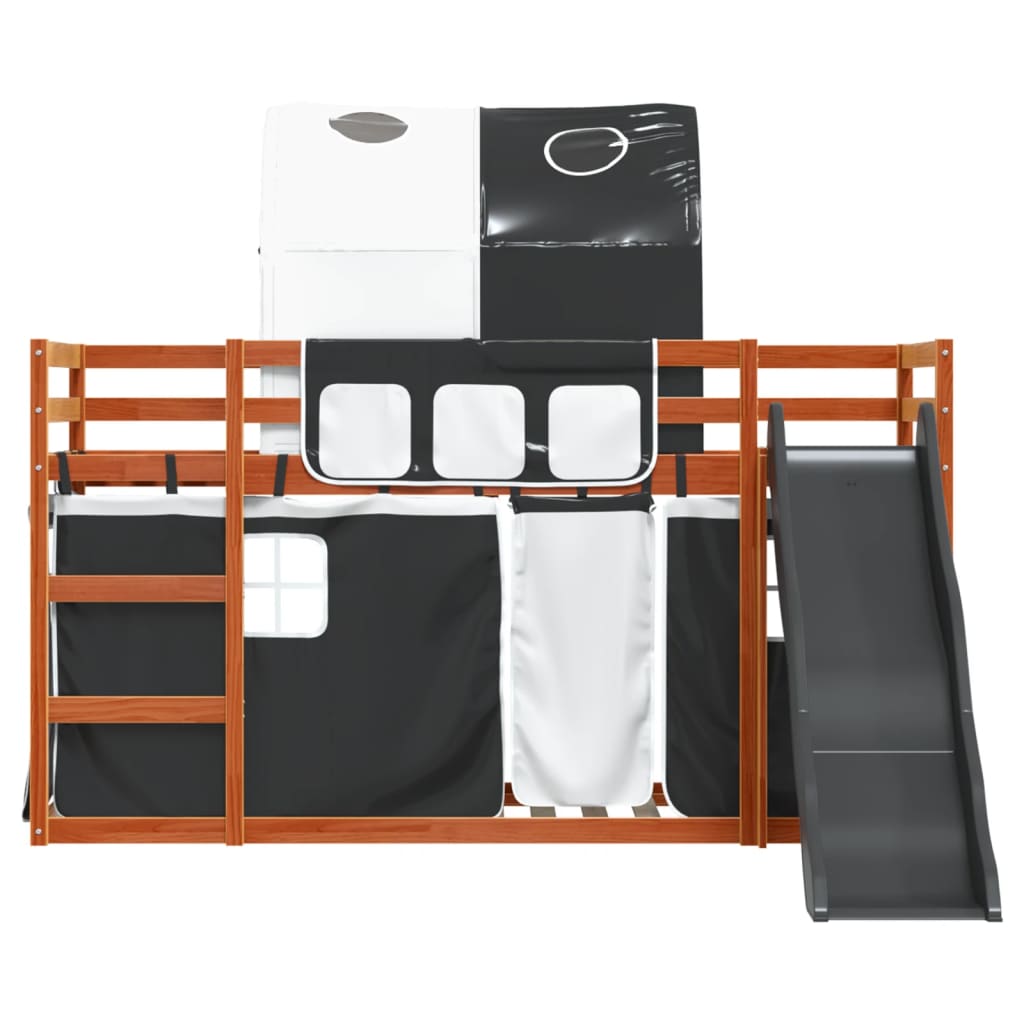 vidaXL Bunk Bed without Mattress with Slide White and Black 90x190 cm Single