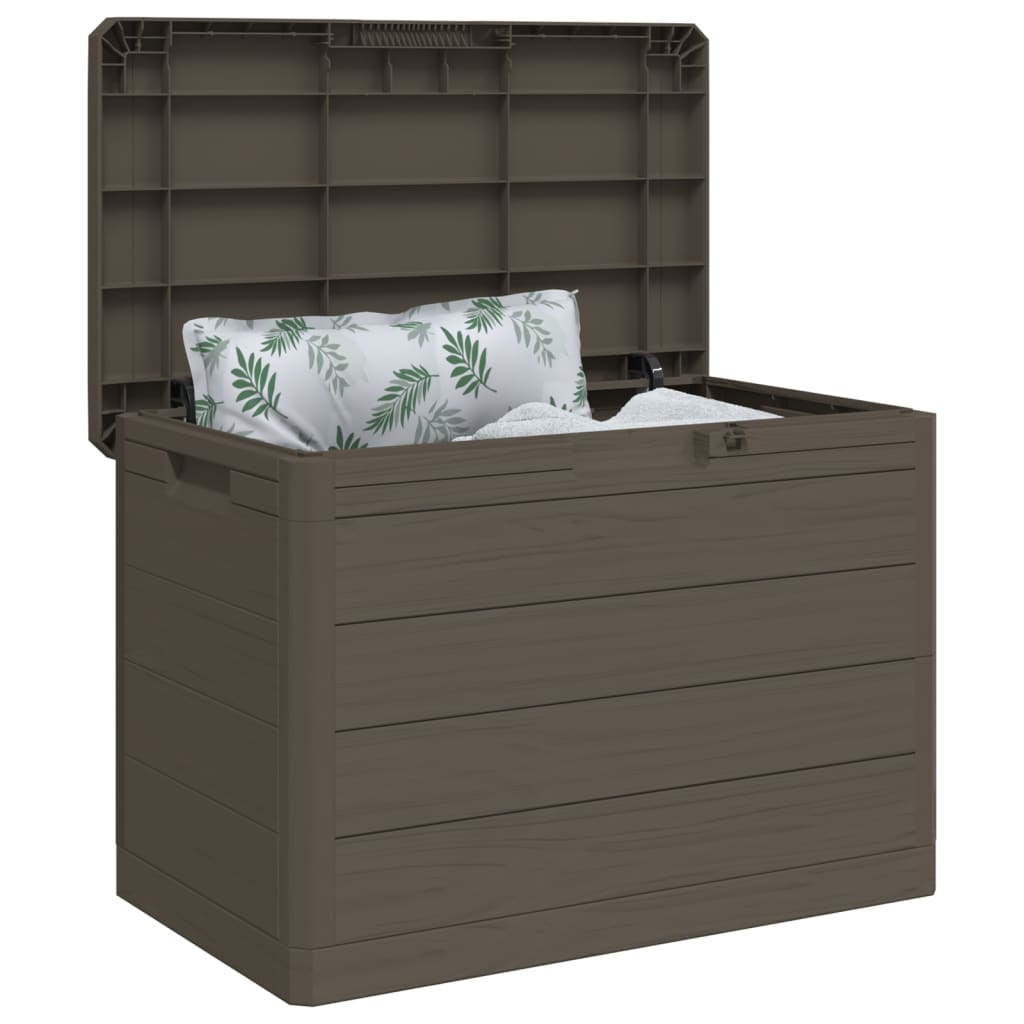 vidaXL Outdoor Cushion Box Brown 77.5x44.5x53 cm Polypropylene