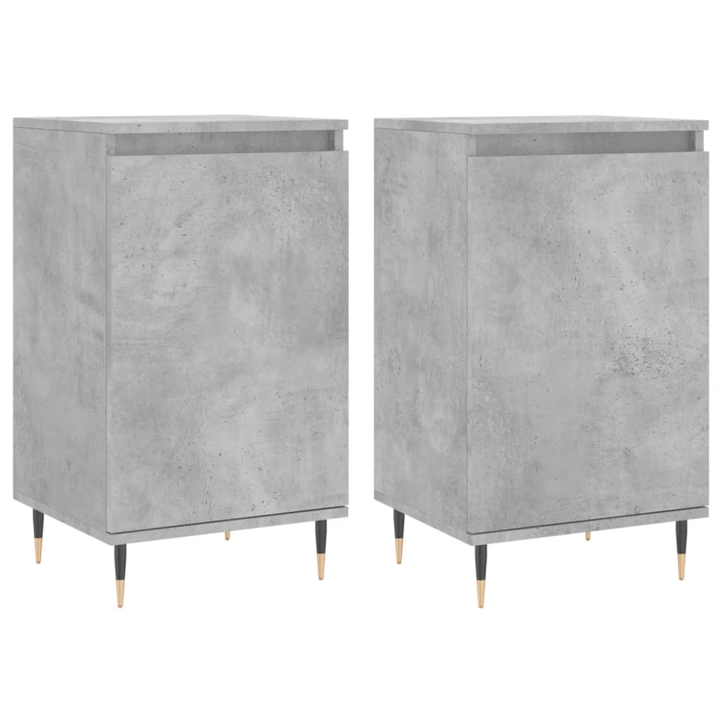 vidaXL Sideboards 2 pcs Concrete Grey 40x35x70 cm Engineered Wood