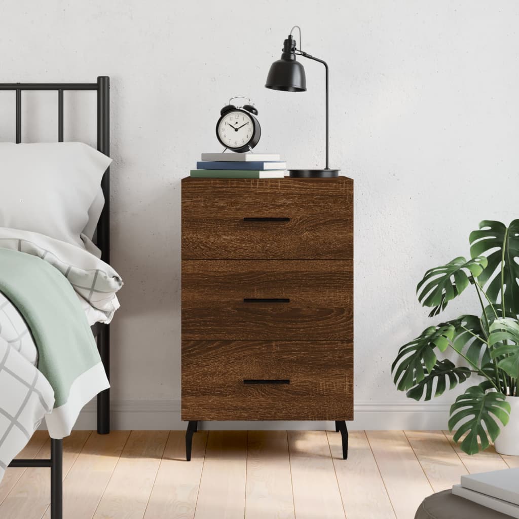 vidaXL Bedside Cabinet Brown Oak 40x40x66 cm Engineered Wood