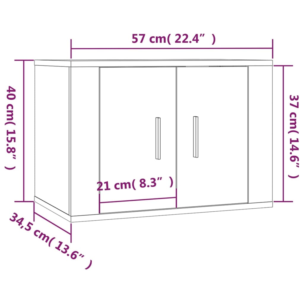 vidaXL 3 Piece TV Cabinet Set High Gloss White Engineered Wood