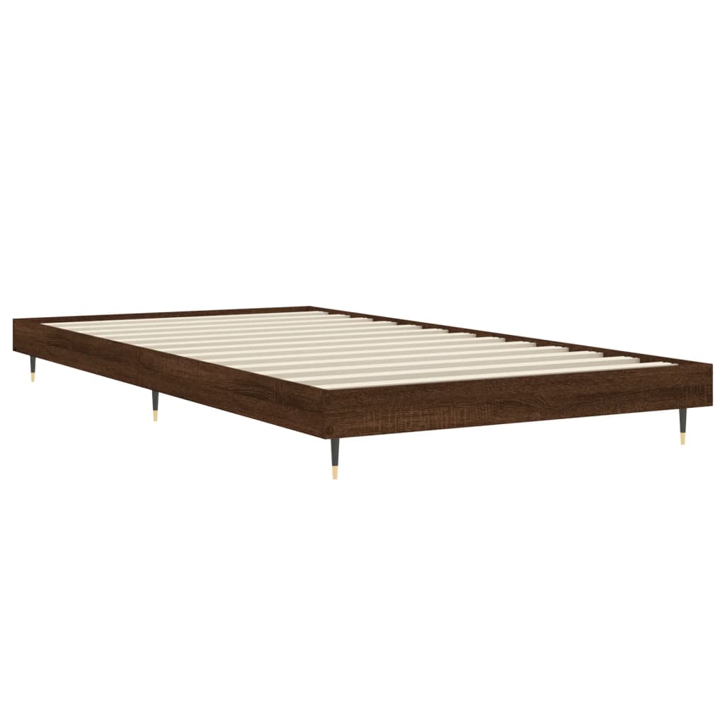 vidaXL Bed Frame without Mattress Brown Oak 100x200 cm Engineered Wood