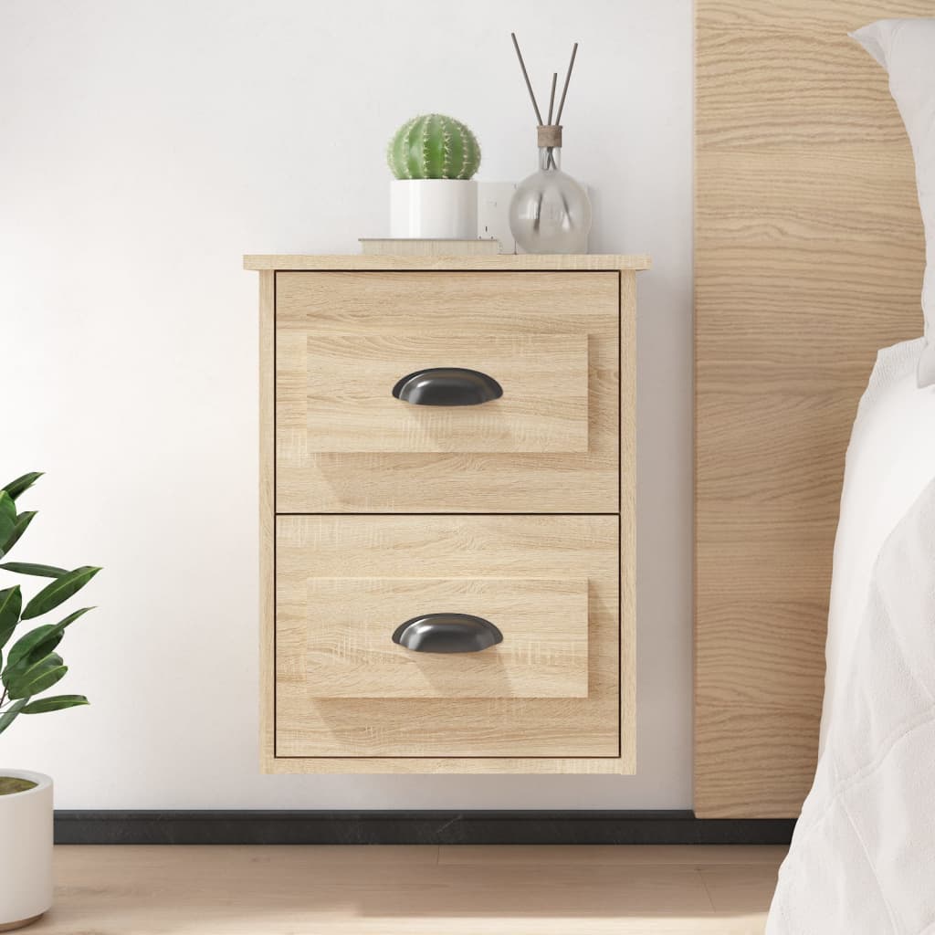 vidaXL Wall-mounted Bedside Cabinets 2 pcs Sonoma Oak 41.5x36x53cm