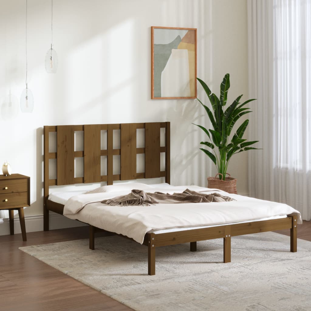 vidaXL Bed Frame without Mattress Honey Brown 120x200 cm Solid Wood Pine