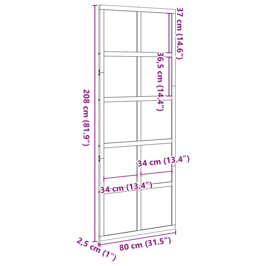 vidaXL Barn Door 80x208 cm Solid Wood Pine