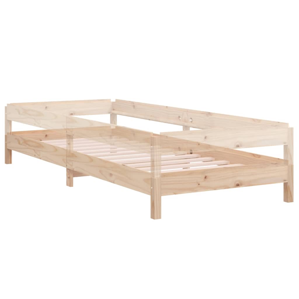 vidaXL Stack Bed without Mattress 75x190 cm Small Single Solid Wood Pine