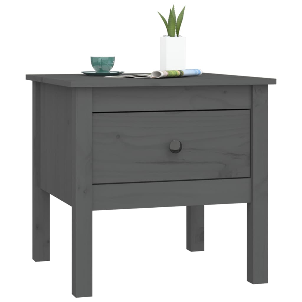 vidaXL Side Table Grey 50x50x49 cm Solid Wood Pine