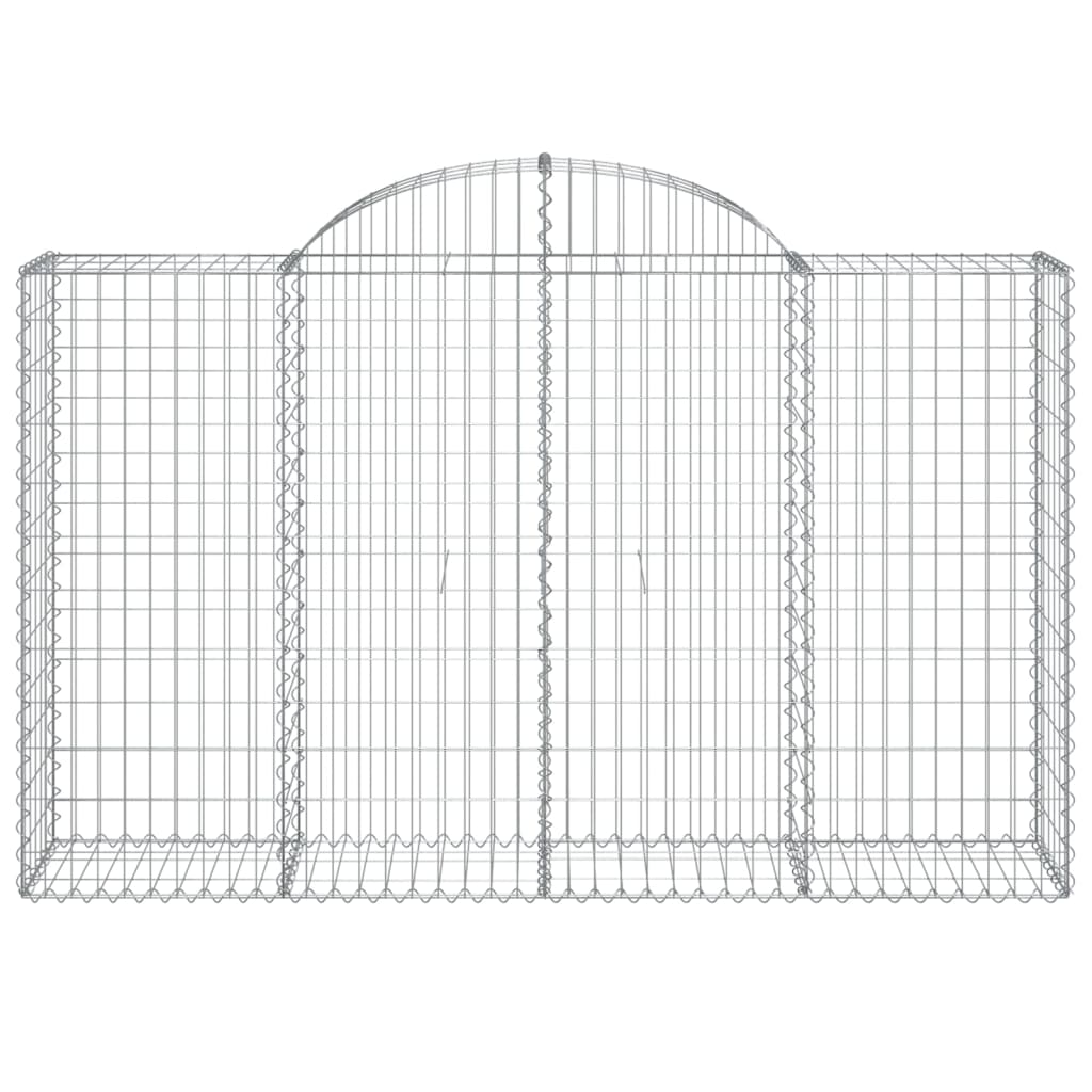 vidaXL Arched Gabion Baskets 8 pcs 200x50x120/140 cm Galvanised Iron