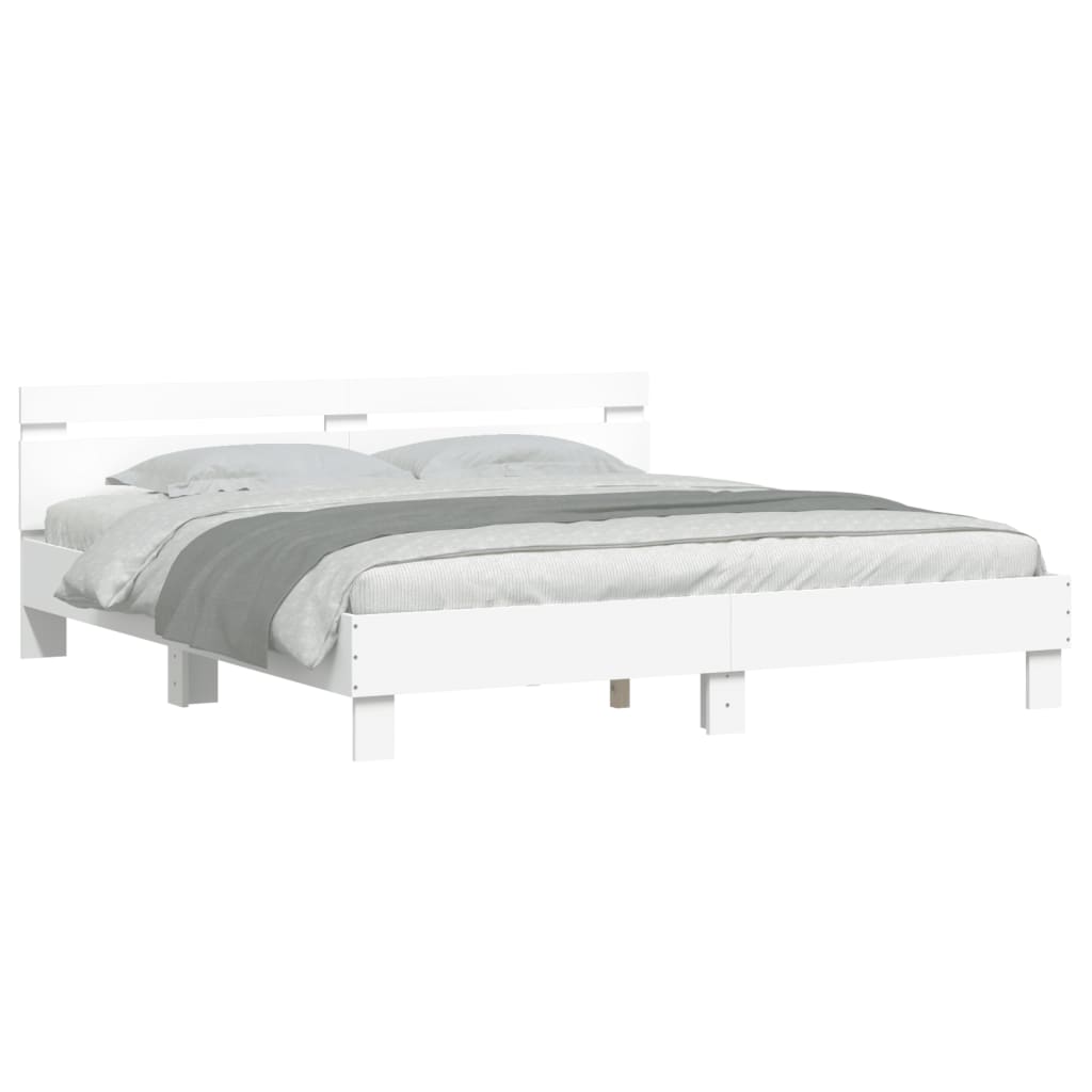 vidaXL Bed Frame without Mattress White 200x200 cm