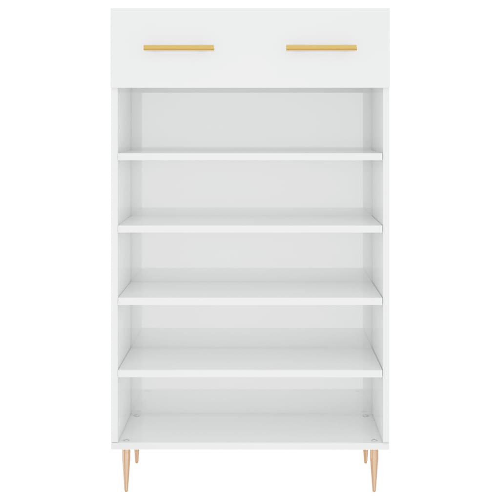 vidaXL Shoe Cabinet High Gloss White 60x35x105 cm Engineered Wood