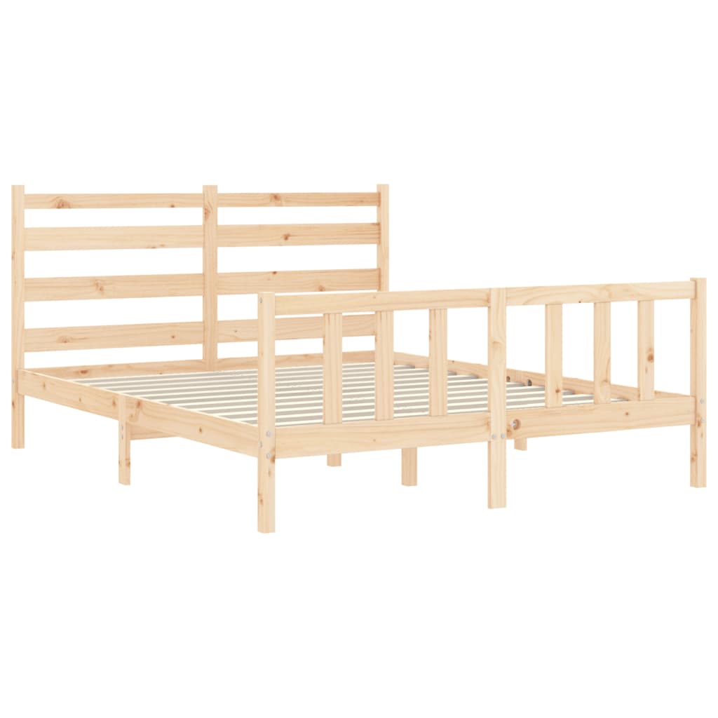 vidaXL Bed Frame without Mattress King Size Solid Wood Pine