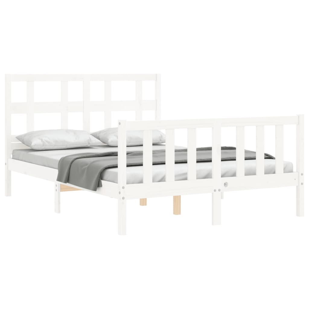 vidaXL Bed Frame without Mattress White 140x200 cm Solid Wood Pine