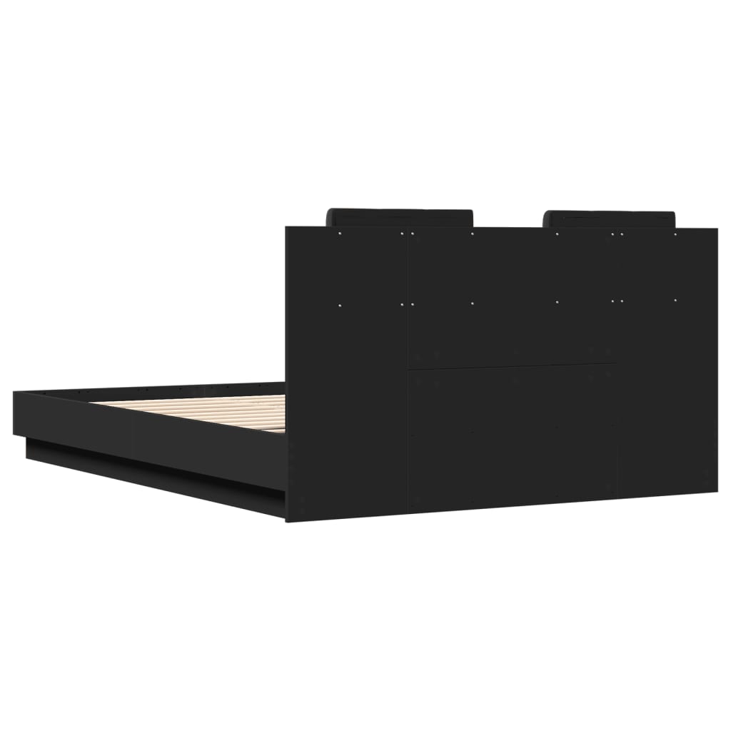 vidaXL Bed Frame with LED without Mattress Black 140x200 cm