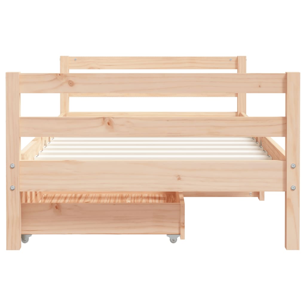 vidaXL Kids Bed Frame with Drawers 80x160 cm Solid Wood Pine