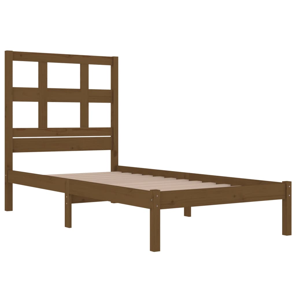 vidaXL Bed Frame without Mattress Honey Brown 100x200 cm Solid Wood Pine