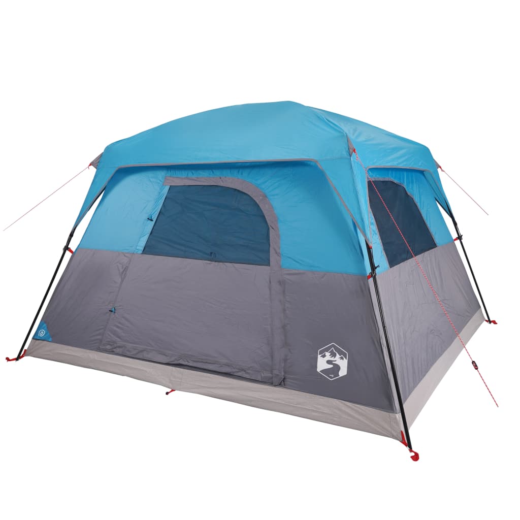 vidaXL Camping Tent Cabin 4-Person Blue Waterproof