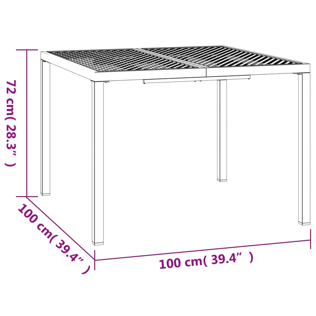 vidaXL Garden Table Anthracite 100x100x72 cm Steel