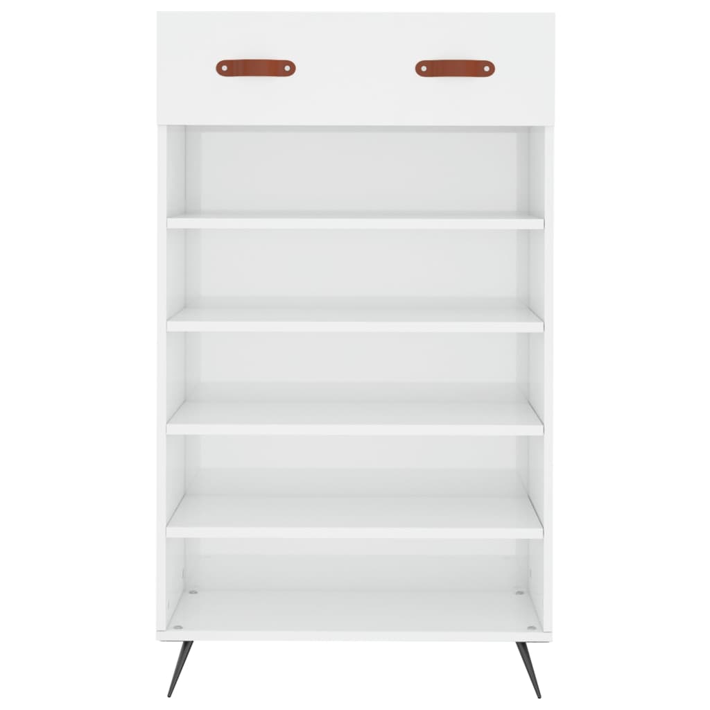 vidaXL Shoe Cabinet High Gloss White 60x35x105 cm Engineered Wood