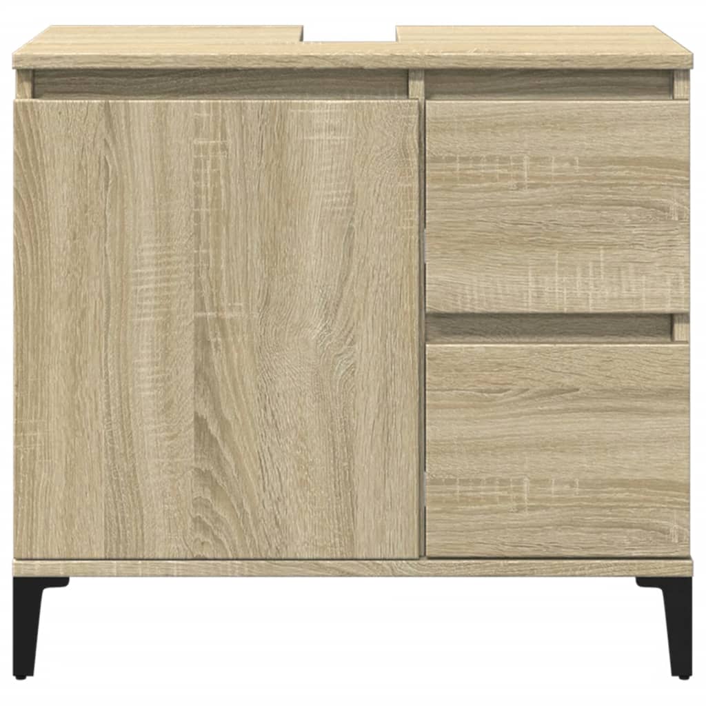 vidaXL Bathroom Cabinet Sonoma Oak 65x33x60 cm Engineered Wood