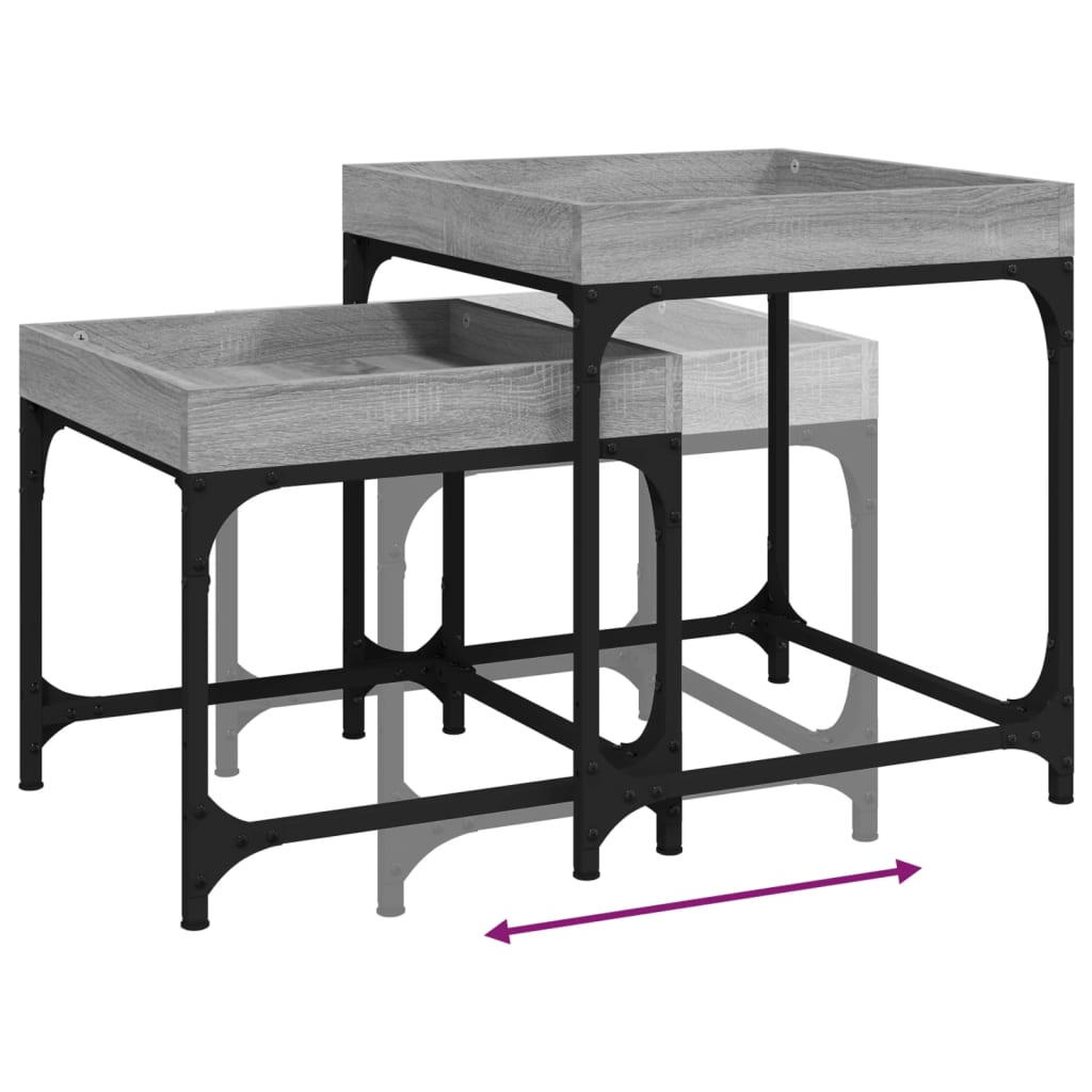 vidaXL Side Tables 2 pcs Grey Sonoma Engineered Wood