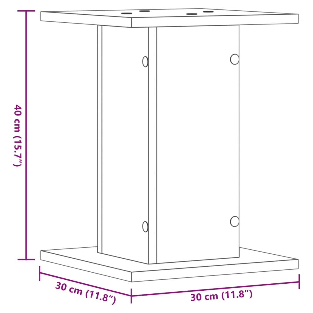 vidaXL Speaker Stands 2 pcs Old Wood 30x30x40 cm Engineered Wood