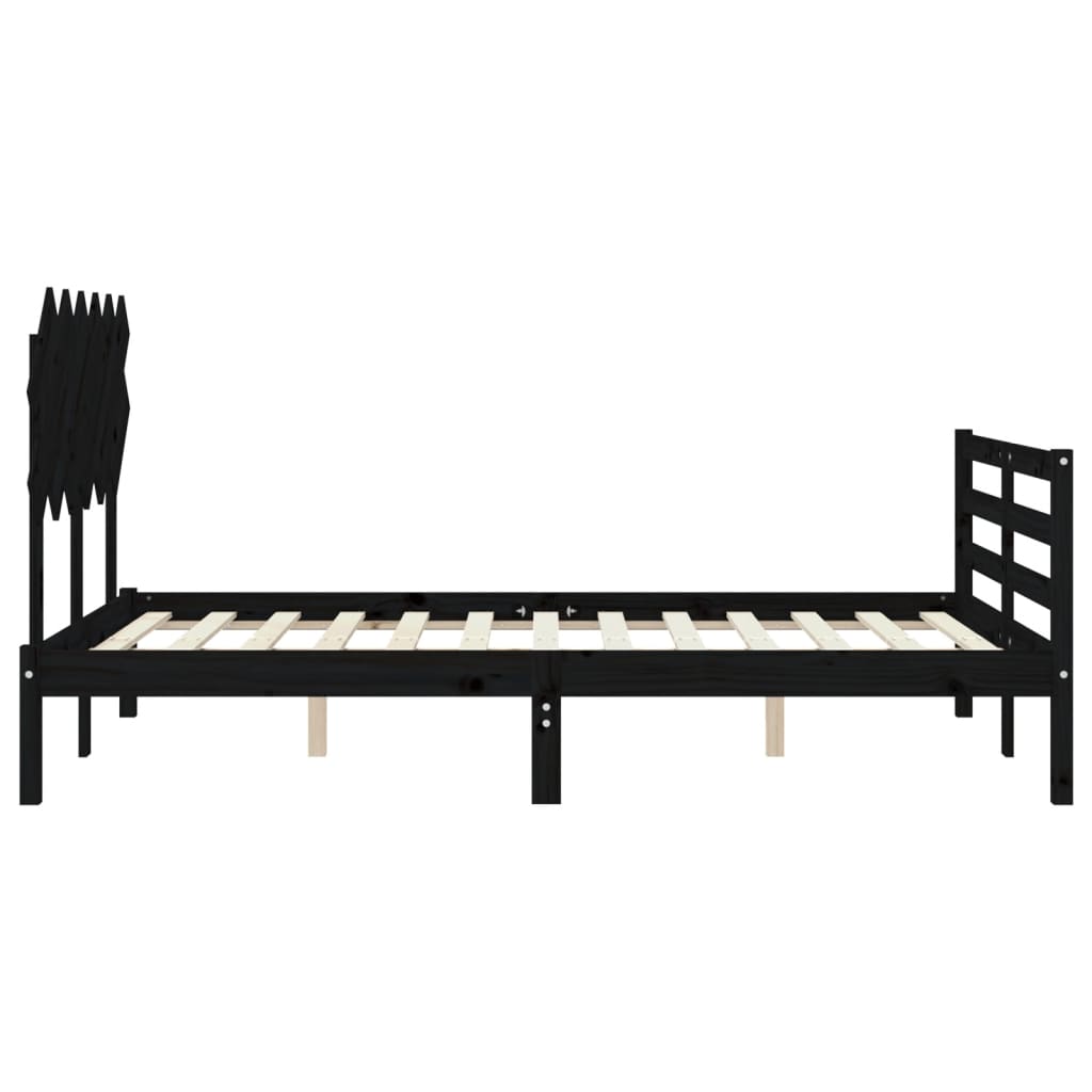 vidaXL Bed Frame without Mattress Black 120x200 cm Solid Wood