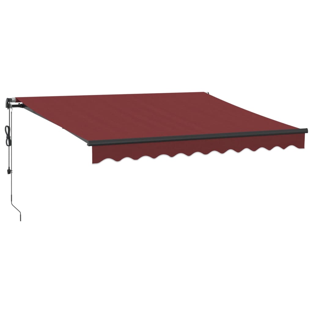 vidaXL Automatic Retractable Awning with LEDs Burgundy 300x250 cm