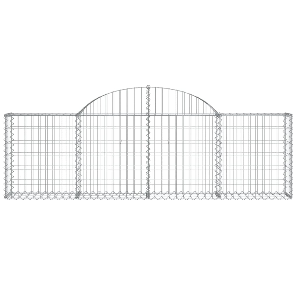 vidaXL Arched Gabion Baskets 3 pcs 200x30x60/80 cm Galvanised Iron