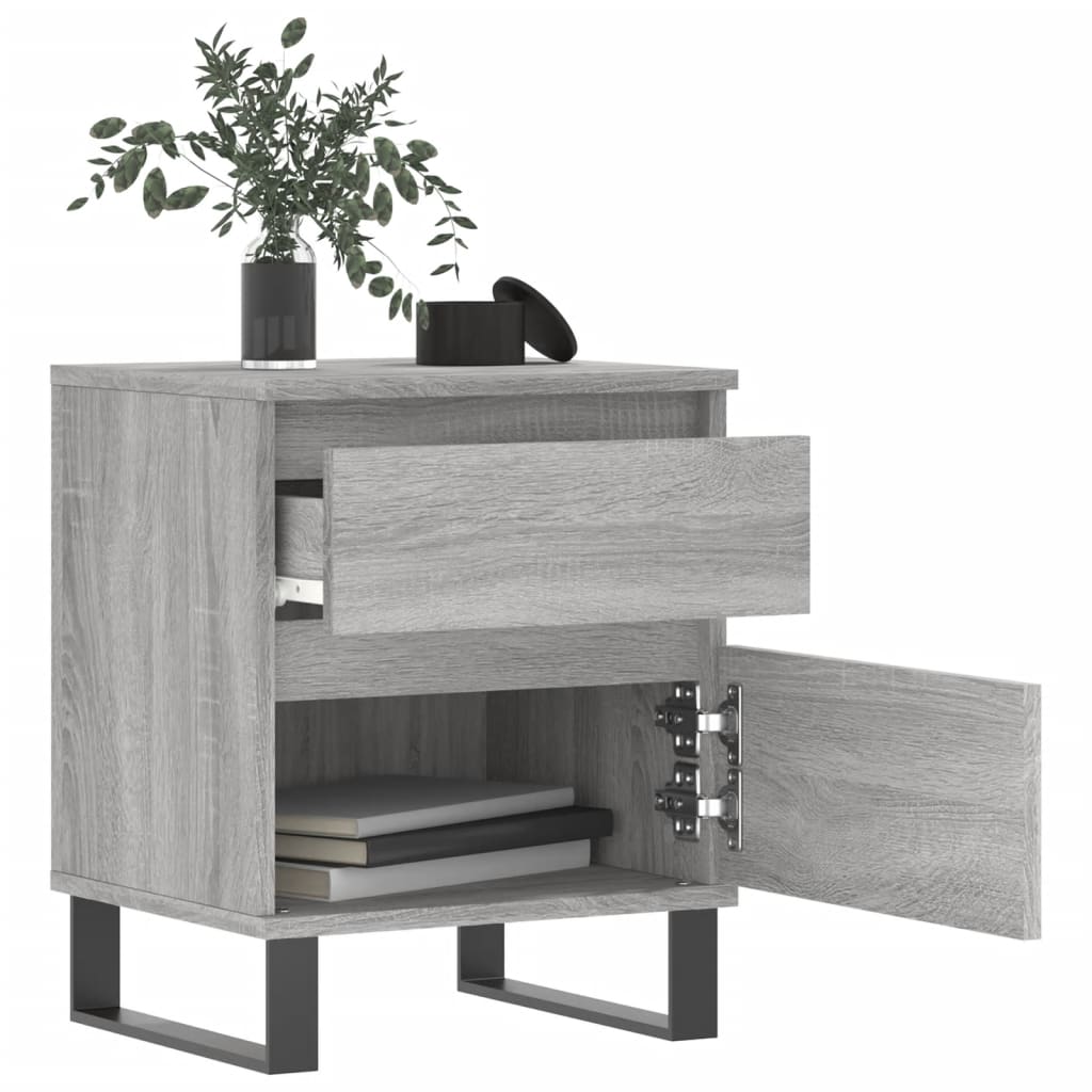 vidaXL Bedside Cabinets 2 pcs Grey Sonoma 40x35x50 cm Engineered Wood