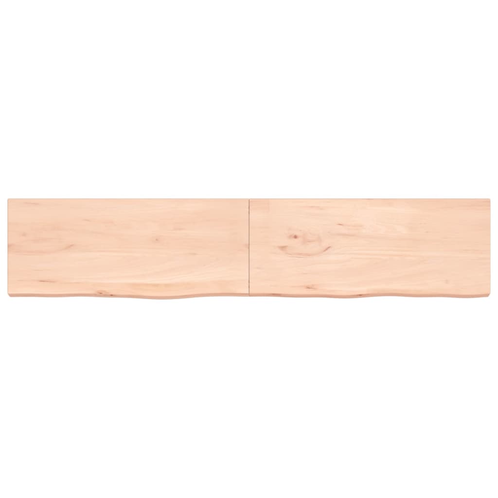 vidaXL Wall Shelf 200x40x(2-4) cm Untreated Solid Wood Oak