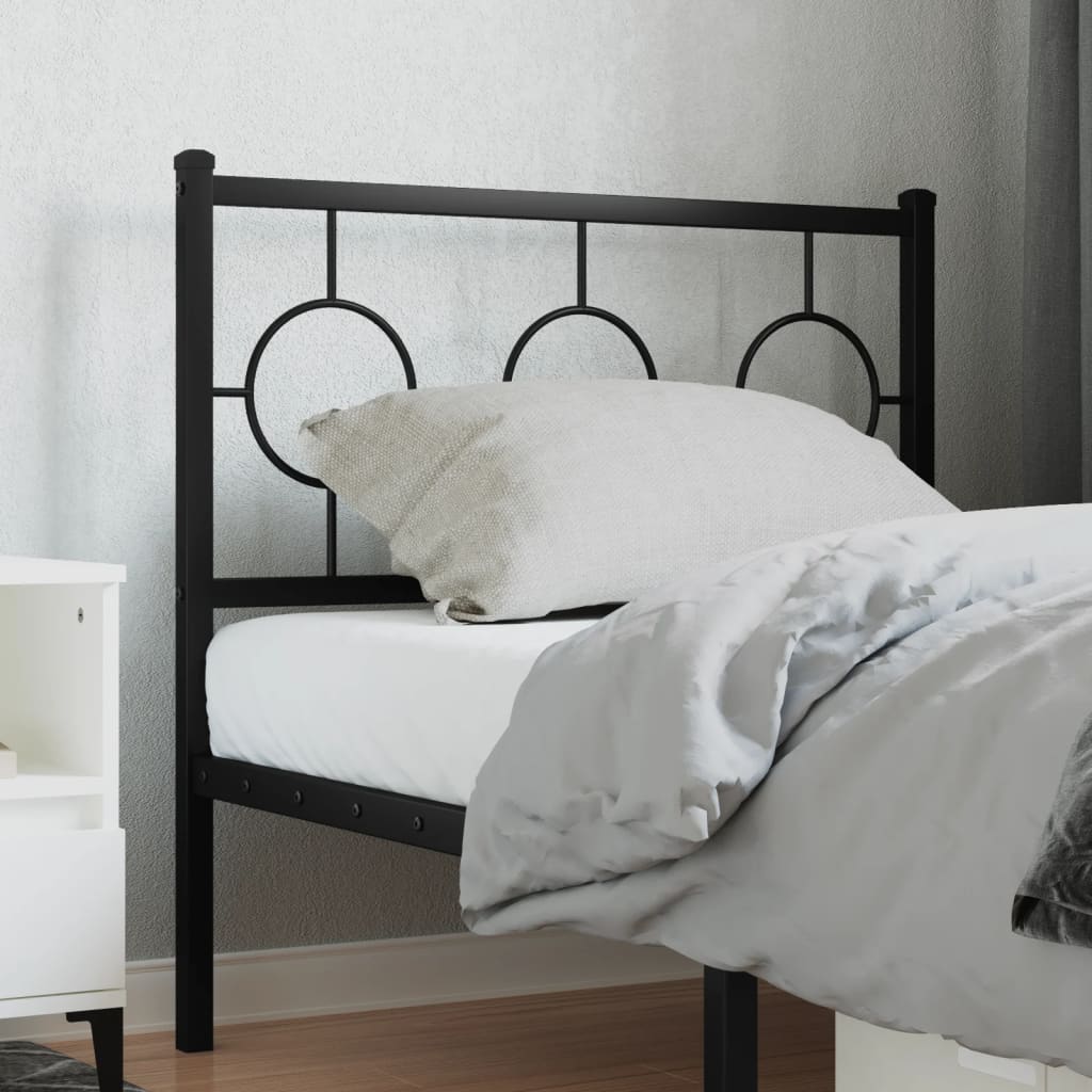 vidaXL Metal Headboard Black 90 cm