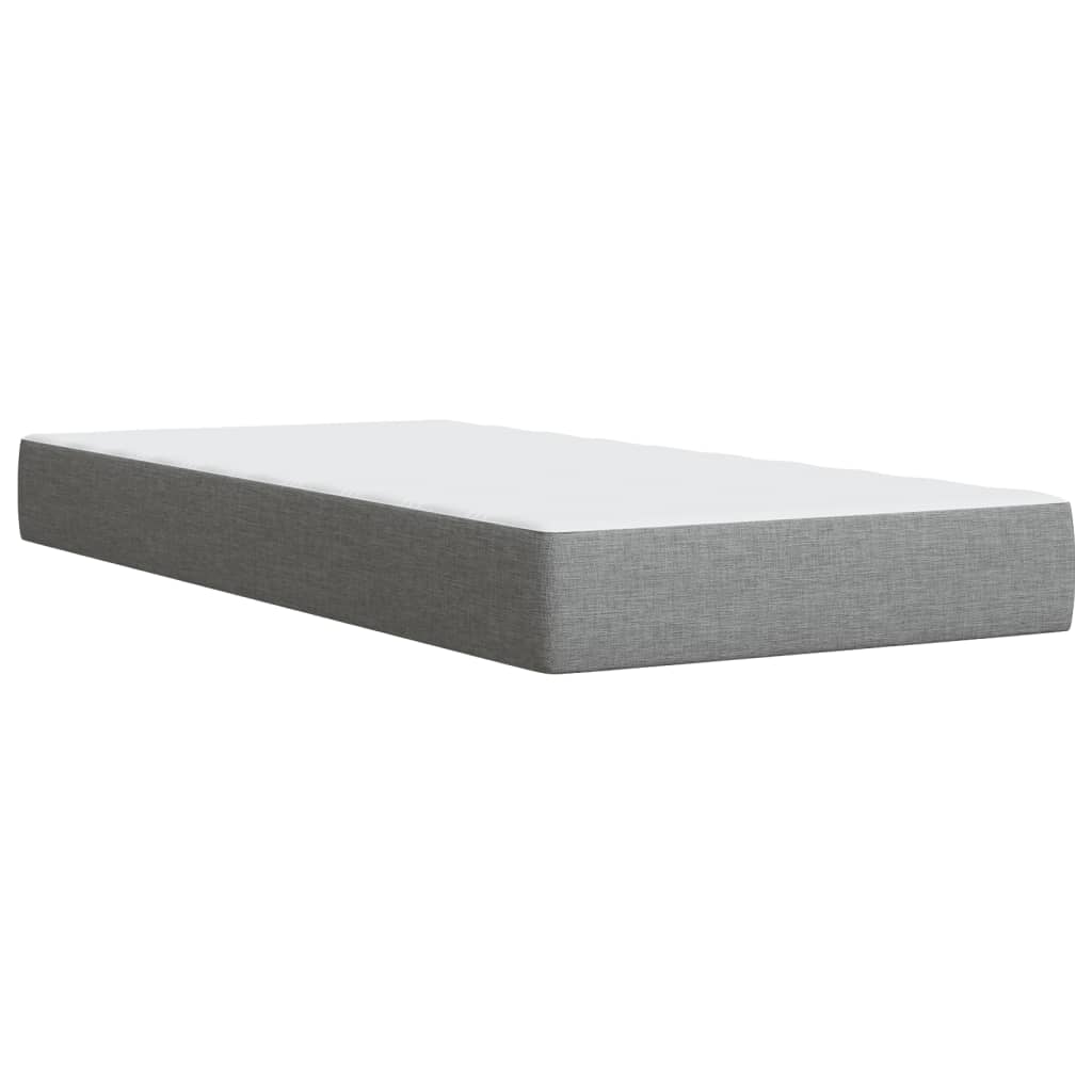 vidaXL Box Spring Bed with Mattress Light Grey 100x200 cm Fabric