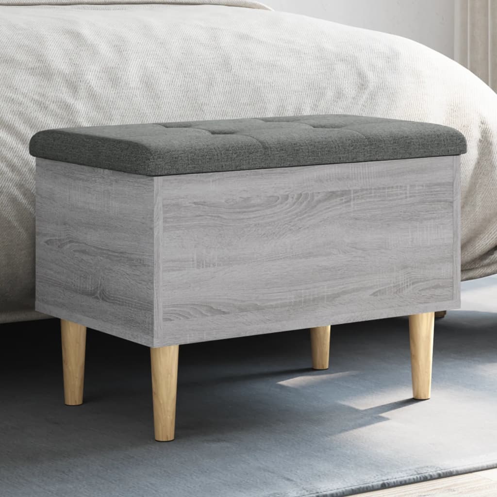 vidaXL Storage Bench Grey Sonoma 62x42x46 cm Engineered Wood