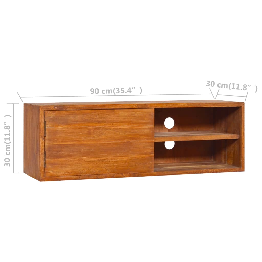 vidaXL Wall-mounted TV Cabinet 180x30x30 cm Solid Teak Wood