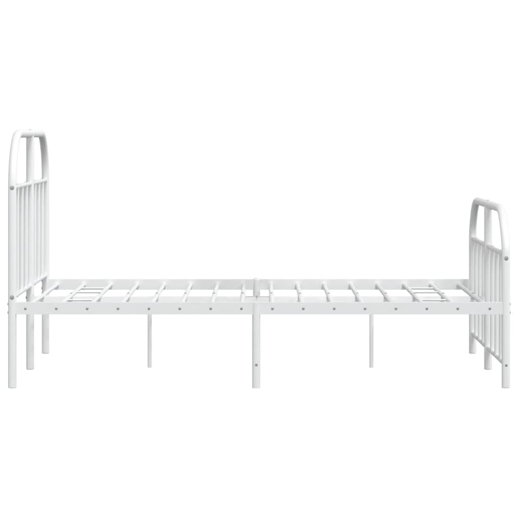 vidaXL Metal Bed Frame without Mattress with Footboard White 120x200 cm