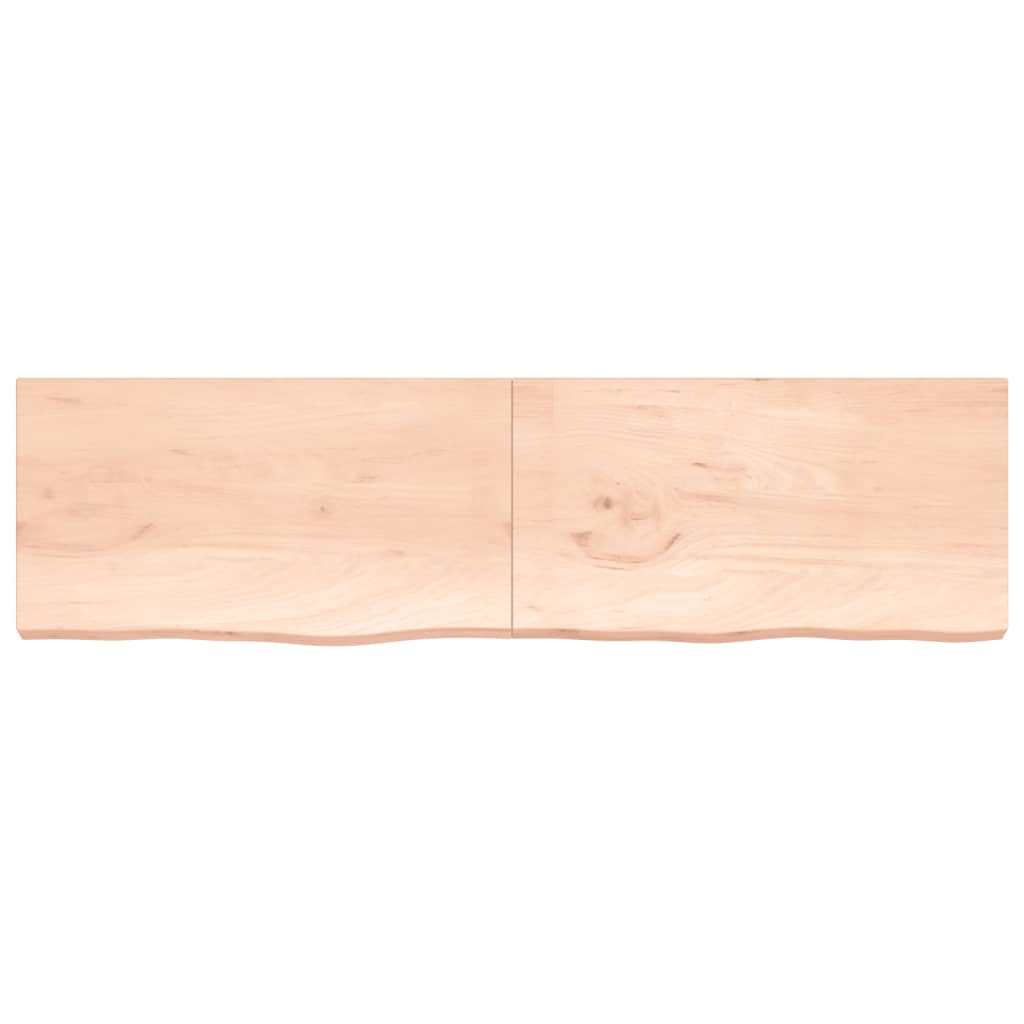 vidaXL Wall Shelf 220x60x(2-6) cm Untreated Solid Wood Oak