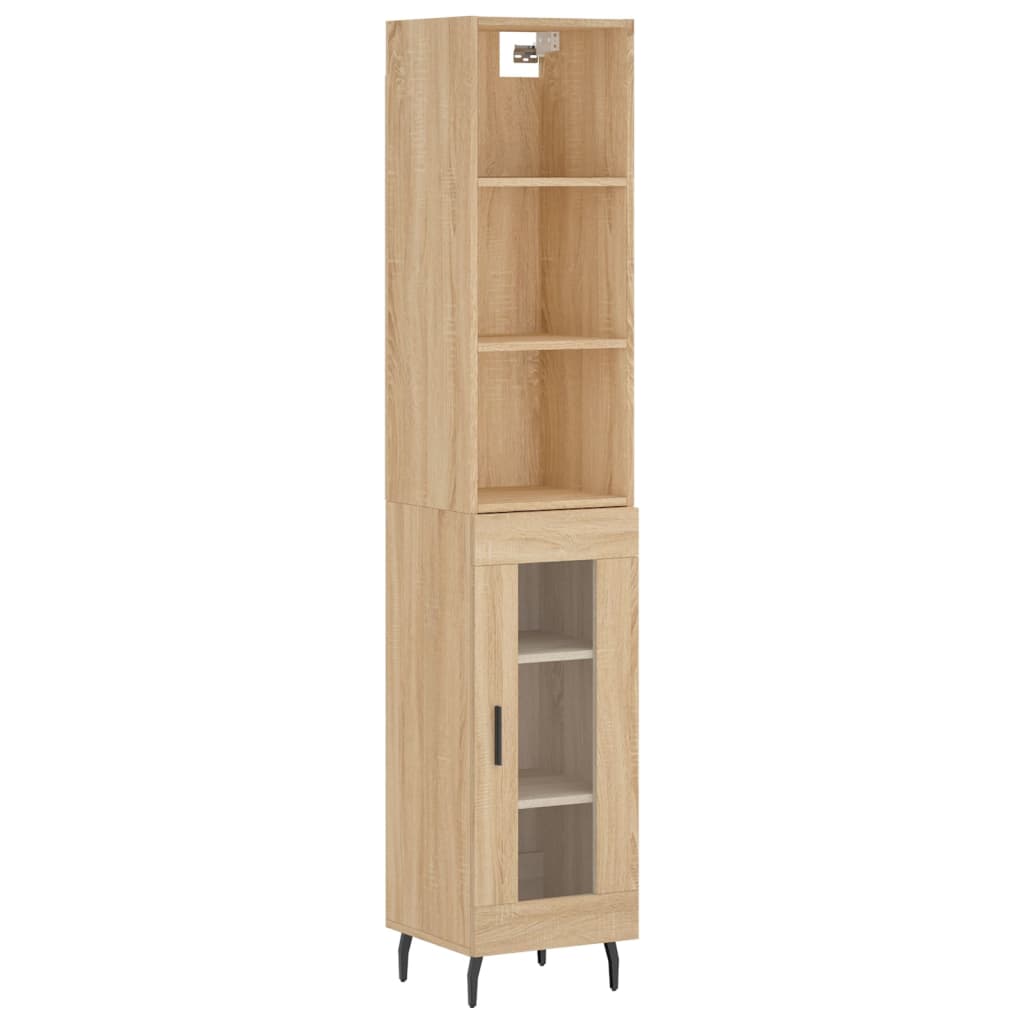 vidaXL Highboard Sonoma Oak 34.5x34x180 cm Engineered Wood