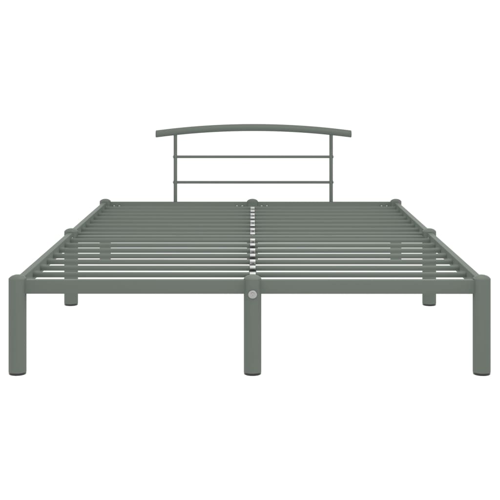 vidaXL Bed Frame without Mattress Grey Metal 160x200 cm