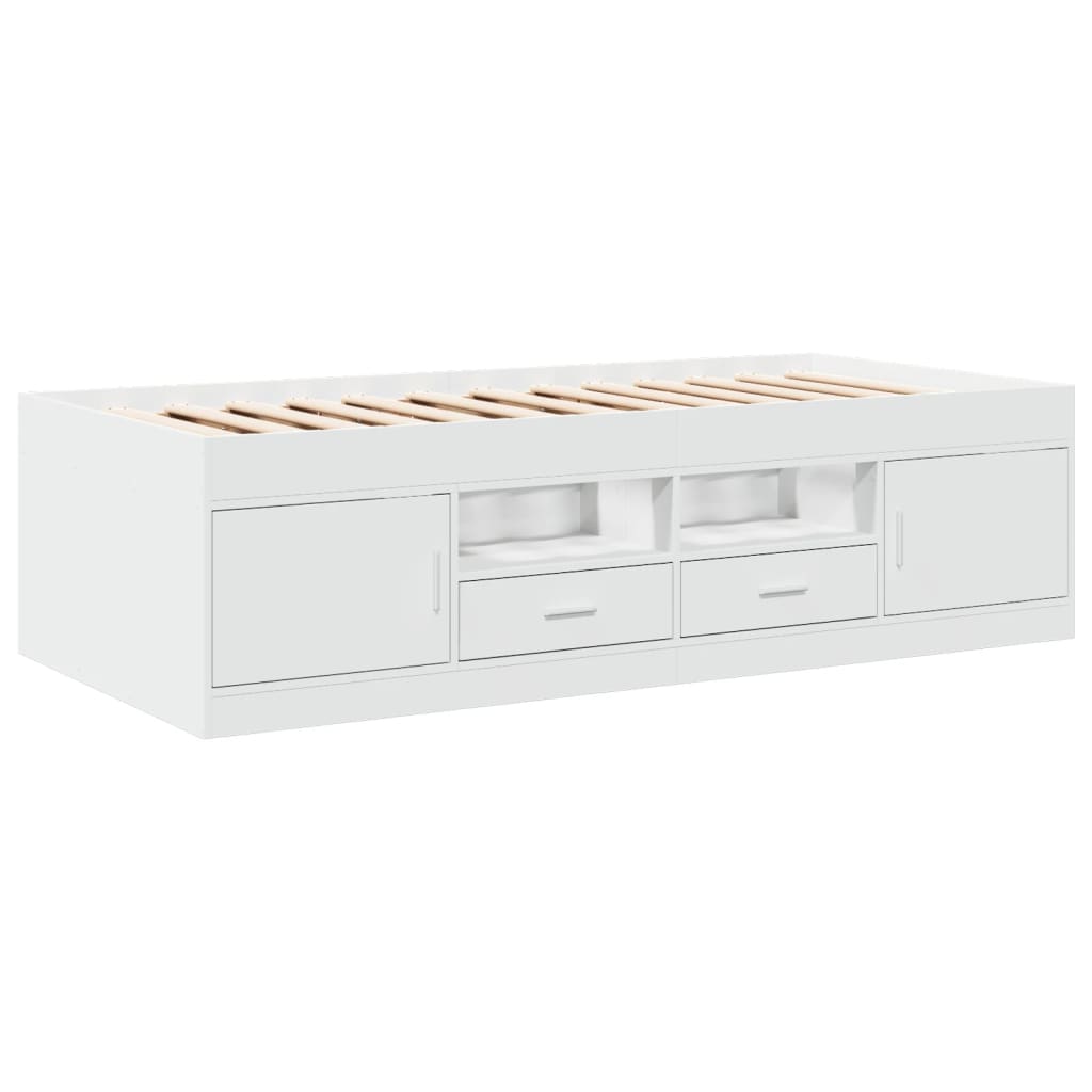 vidaXL Daybed with Drawers without Mattress White 75x190 cm Small Single