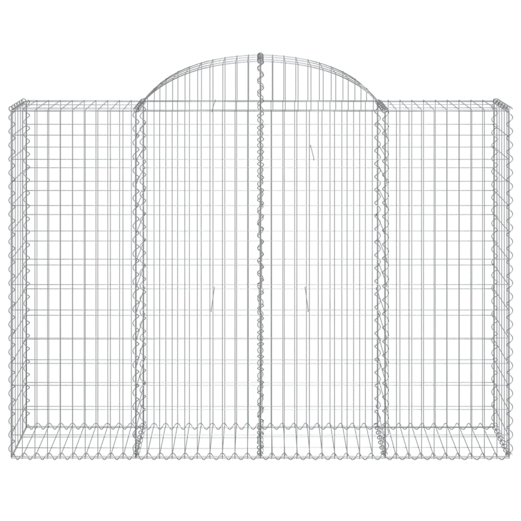 vidaXL Arched Gabion Baskets 7 pcs 200x50x140/160 cm Galvanised Iron