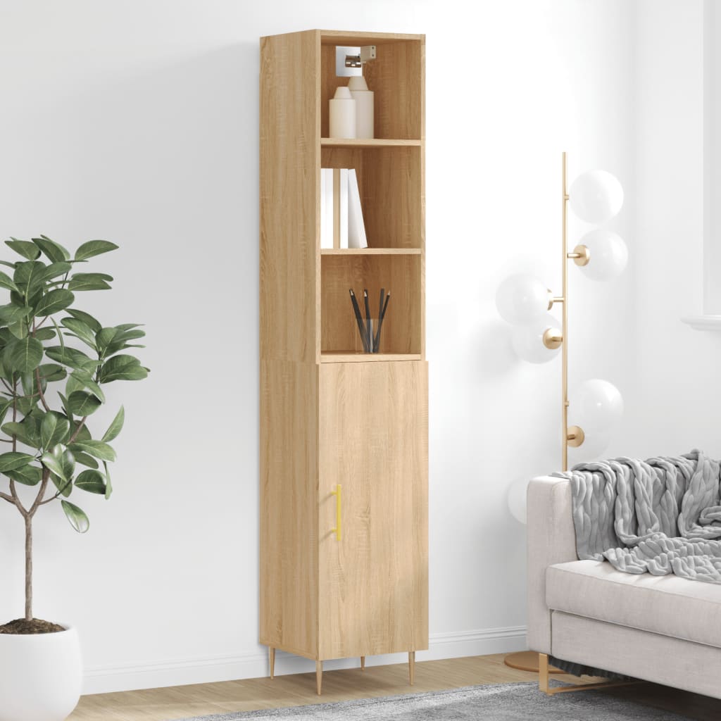 vidaXL Highboard Sonoma Oak 34.5x34x180 cm Engineered Wood